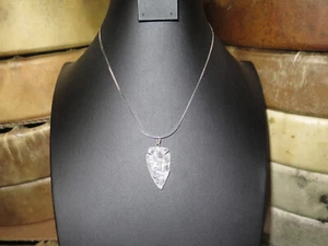 Collar Joyería Nativa Americana Piedra Cristal Punta de Flecha Colgante Plata de Ley - Imagen 1 de 10