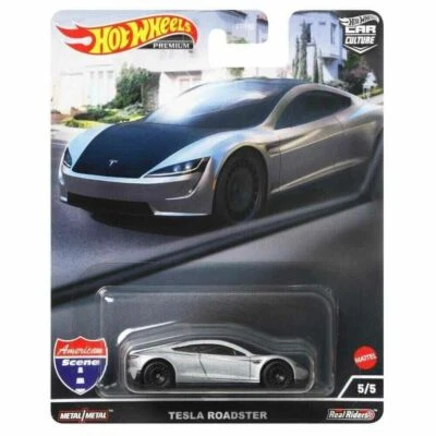 Coche diecast Hot Wheels 2022 Car Culture American Scene 1:64 Tesla Roadster HCK02 Foto 1 de 4