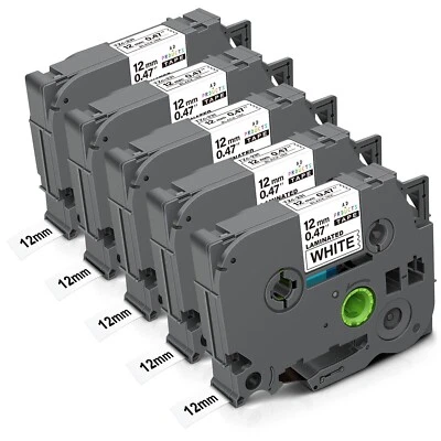 PHOMEMO 5x Schriftband Kompatibel für Brother TZe-231 12mm P-Touch PT-1010 H100LB H107B