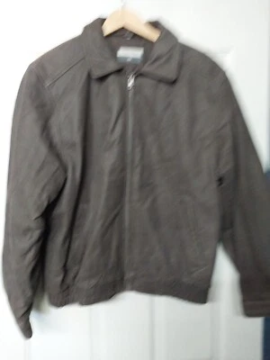 Chaqueta de cuero pequeña Savile Row para hombre vintage marrón invierno cálido cuello con cremallera Foto 1 de 3