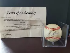 JOSE CANSECO AUTOGRAPH BASEBALL JSA LOA - Picture 1 of 1
