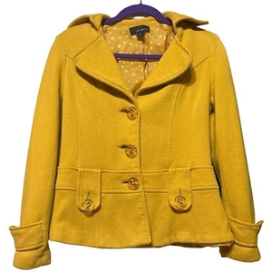 Twenty-One Single-Breasted Peacoat Notch Lapel 100% Cotton Women's Size M (READ) - Picture 1 of 12