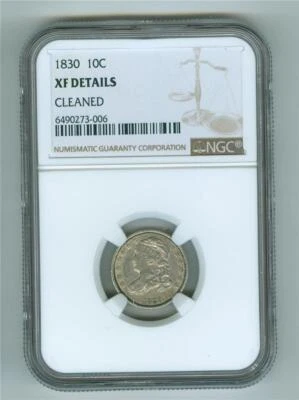 U.S. 1830 CAPPED BUST DIME NGC XF DETAILS CLEANED - Image 1 of 2