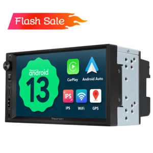 7in Double 2DIN Car Stereo with Wireless CarPlay & Android Auto 13 Radio GPS APP - Picture 1 of 21