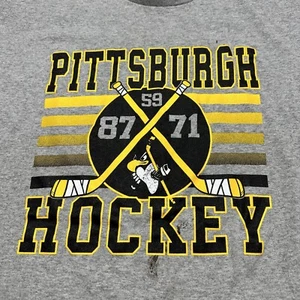 Camiseta De Colección Pittsburg Hockey Para Hombre Pingüinos Grandes Palos Logotipo Camiseta Informal - Imagen 1 de 9