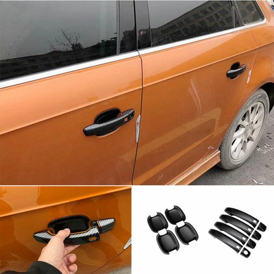 Ajuste para Audi Q5 2009 2010-2016 ABS fibra de carbono puerta tazón taza manija cubierta moldura Foto 1 de 4