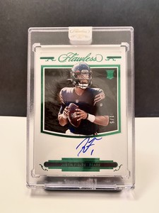 2021 Flawless Justin Fields Rookie Green Emerald Auto #1/5!!  #1= Jersey Match !