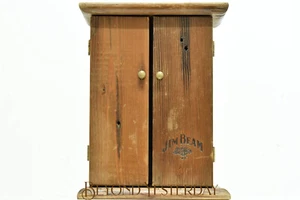 JIM BEAM 1L BOTTLE & CUP SMALL WOODEN WHISKEY DISPLAY CABINET - VINTAGE - RARE - Picture 1 of 9