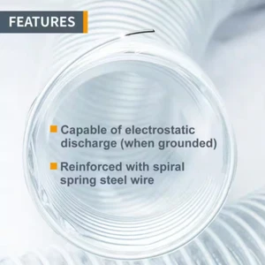 3 in. x 10 ft. pvc flexible dust collection hose in clear - Picture 1 of 12