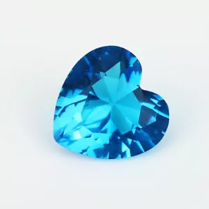 100pcs 3x3~10x10mm Heart Dark Aquamarine Loose Glass Gemstone Blue DIY Stone - Picture 1 of 4