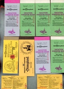 1970's ~ WALT DISNEY WORLD TICKET BOOKS ASST.  ~ NO COVERS~ 16 TICKETS - Picture 1 of 4