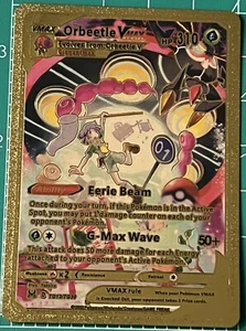 Orbeetle VMAX Goldfolie Fan Kunst Pokémon Karte - Bild 1 von 2