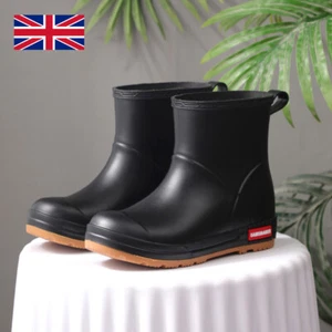 Wellington Rain Boots Waterproof Ankle Wellies Men Women Outdoor Shoes Size - Picture 1 of 12