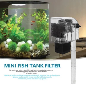 Mini Fish Tank Filter Waterfall Hang On External Oxygen Pump Water Filter - Picture 1 of 13