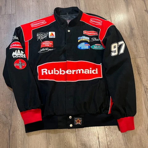 Kurt Busch Racing Jacket Men's 2XL Black/Red Nascar JH Design Rubbermaid Street Cover
