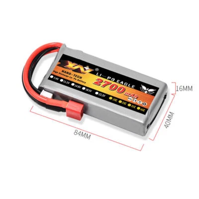 1× 7.4V 2700mAh 2s 45C Li-po Battery For Wltoys 12428 12423 RC Car feiyue 03 Q39 - Image 1 of 4