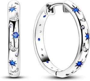 S925 Orecchini in Argento Da Donna Orecchini a Cerchio Ipoallergenici Orecchini - Foto 1 di 12