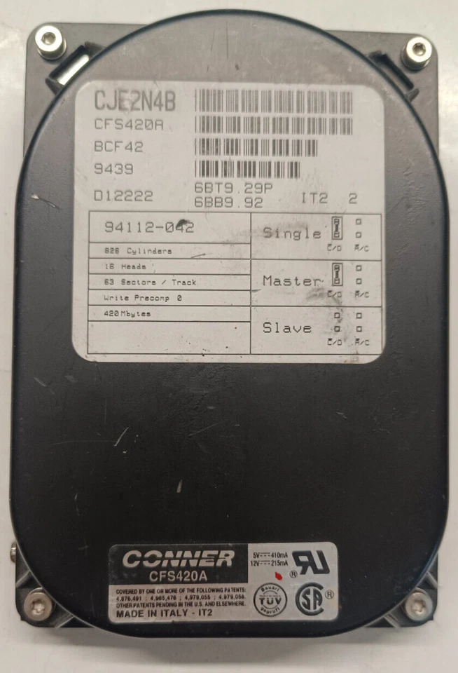 Conner CFS420A 420mb CJE2N4B 13580-005 Rev A BCF42 Hard Disk Ide Pata 3.5 HDD - Image 1 of 1