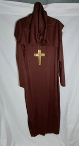 Monks Robe Costume Adult Standard Size Preowned Role Play Halloween w/hood cross - Picture 1 of 5
