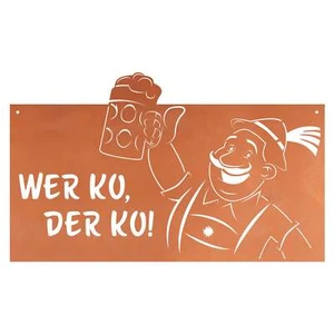 Edelrost Schild Gedichttafel " Wer ko, der ko!" Gartendeko Spruchschild Rost Dek - Bild 1 von 5