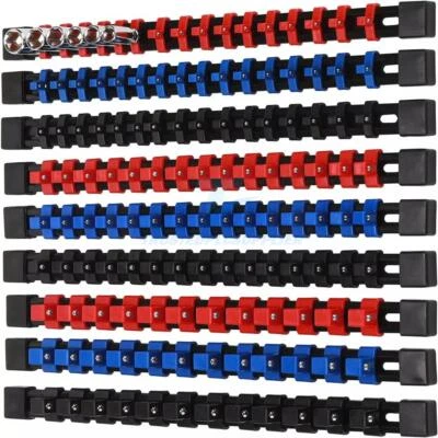 TRUSTEDPLCSUPPLIER 9PC ABS Socket Organizer 1/2 3/8 1/4 inch Drive Socket Rail Holders Wall Mount