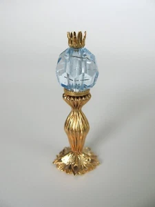 dollhouse doll house miniature ELECTRIC VICTORIAN TABLE LAMP BLUE VIVIAN - Picture 1 of 2