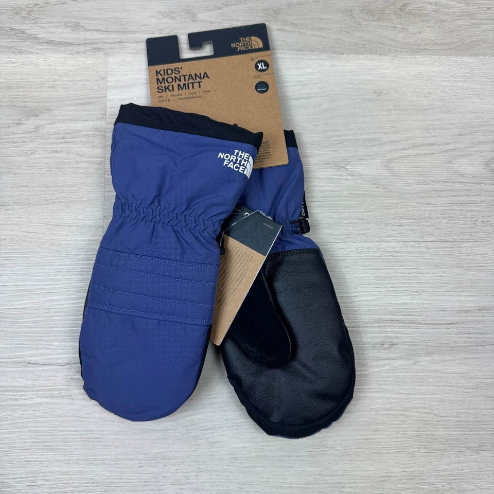The North Face Montana Ski Mitt Kids Size XL Blue Black Warmest Mittens - Image 1 of 3