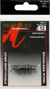 5 paquetes (75 giros) grúa de acero inoxidable Matzuo peces giratorios talla 12 70# - Imagen 1 de 2