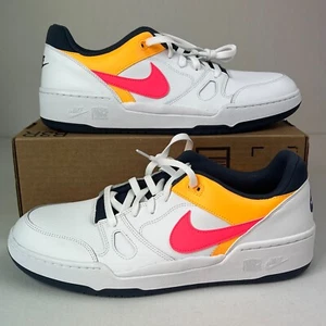 Nike Mens Full Force Low HF4846-100 White Pink Swoosh Sneaker Shoes Sz 13 NEW - Picture 1 of 9