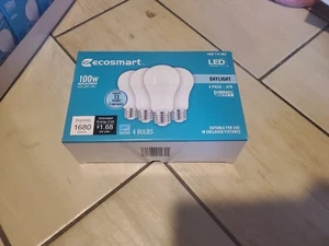 EcoSmart100-Watt Equivalent A19 Dimmable LED Light Bulb Daylight (4-Pack) - Picture 1 of 5