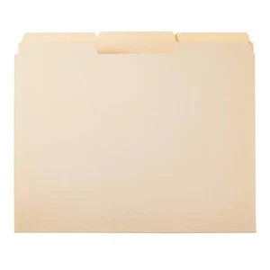 File Folders With Tabs Assorted Positions Letter Size Manila 100 Pack Open Box - Picture 1 of 10