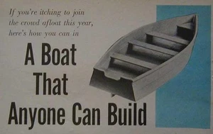 15' Row Boat/Outboard 1954 How-To build PLANS EZ plank construction - Bild 1 von 2