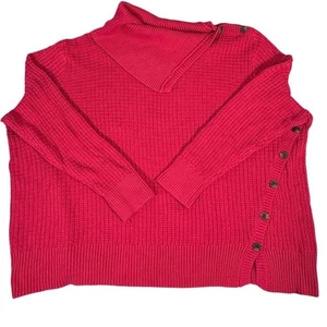 Woman Within Plus 4X Fuchsia Zopfmuster Pullover Pulli Freizeit Asymmetrisch - Bild 1 von 12