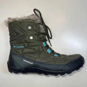 Columbia Minx Shorty III Boots Waterproof Womens Size 9 Green Gorpcore Faux Fur - Picture 1 of 13
