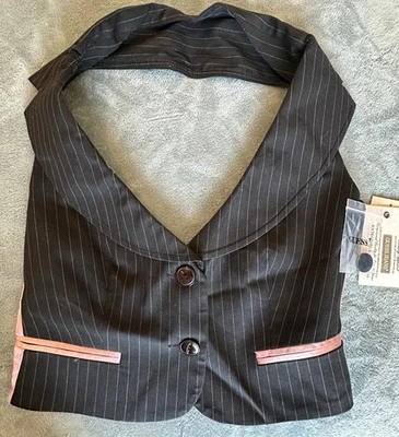 Chaleco Chaleco Y2K Vintage Auténtico Guess Jeans Gris Rosa Rayas Nuevo con Etiquetas Talla M Foto 1 de 4