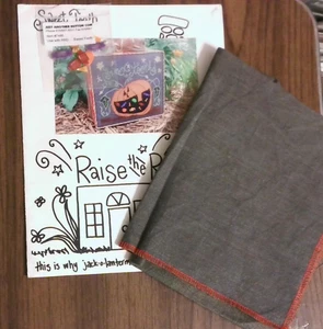 HALLOWEEN pumpkin Sweet Tooth Raise the Roof cross stitch w/ buttons + fabric - Picture 1 of 1