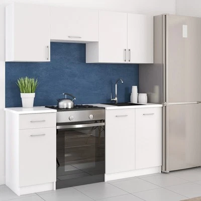 KÜCHE 180cm KÜCHENZEILE KÜCHENBLOCK MODERN  Einbauküche  weiss matt - Bild 1 von 4