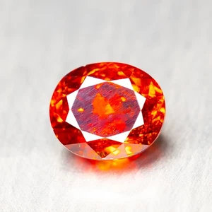 5.00 Ct Extreme Oval cut 10 X 8 Natural AAA Orange Red Color Sphalerite - Picture 1 of 5