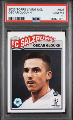 2023 Topps UCL Living Set /844 Oscar Gloukh #635 Rookie RC PSA 10 - Image 1 of 2