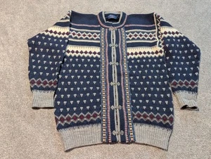 Devold Sweater Mens Small Blue Wool Nordic Clasp Norway Olmes Carretti Cardigan  - Picture 1 of 11