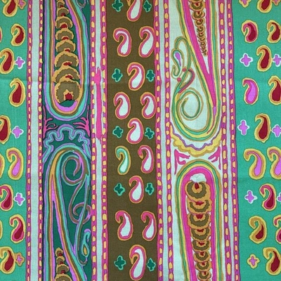 FQ - Kaffe Fassett Jungle Stripe GP65 for Rowan Green Paisley OOP - Image 1 of 4