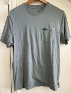 RIPCURL Camicia Grigio Uomo M Vestibilità Standard Rip Curl Manica Corta Tasca Cotone Spiaggia - Foto 1 di 5