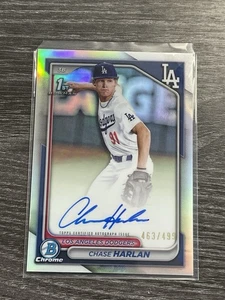 2024 BOWMAN DRAFT CHROME 1ST CHASE HARLAN AUTO /499 Los Angeles Refractor - Picture 1 of 2