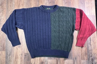 Vintage Colours Alexander Julian Cable Oversized L Coogi Style 3D Knit USA 90s. - Image 1 of 4