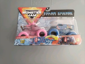 Monster Jam SPARKLE SMASH vs ICE CREAM MAN color Change 2 pack pink unicorn RARE - Picture 1 of 2