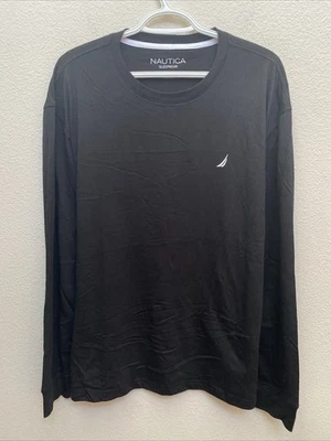 NEW Nautica Sleepwear Mens Black T-Shirt Large Crew Neck Long Sleeve NWT $34.50 - Image 1 of 4