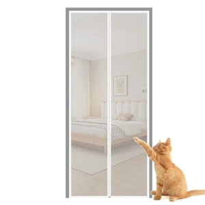 Cat Screen Door Cat Proof Screen Door Adhesive-Mounted Mesh Reinforced - Picture 1 of 13