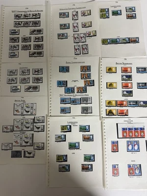 9 Pages of 1966 GB Commemorative Stamps Phosphor Mint Hi Values Good Collection - Image 1 of 4