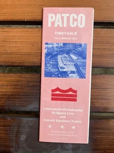 Vtg PATCO PA Hi-Speed ConRail Seashore Trains 1977 Public Timetable Map Fall - Picture 1 of 1