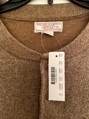 Wallace & Barnes новый с Ярлыками SZ XL шелк хлопок Henley мужской свитер J экипажа - Изображение 1 из 4